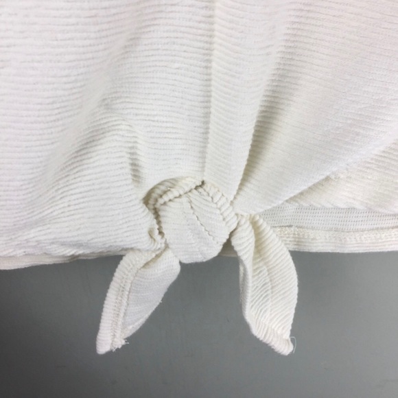 Madewell Texture & Thread Jacquard Tie Front Long Sleeve Cream Top Size Small - Picture 6 of 10